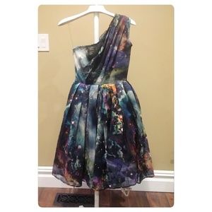 Modcloth Galaxy Pin-up One Shoulder Dress